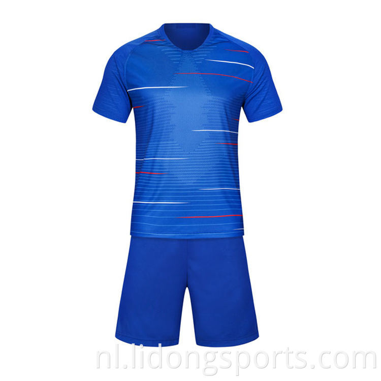 Factory high-end kwaliteit voetballen Jerseys aangepaste voetbaluniform voetbaljersey kit groothandel